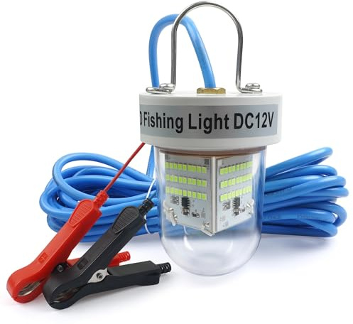 Underwater Fishing Light Super Bright 40000 Lumens 12V 80W LED Submersible Fishing Light Green Night Fish Attracting Light Waterproof Bait Finder Attractants Boat Lamp for Snook Crappie