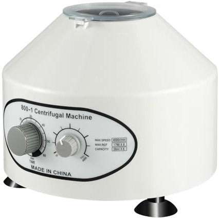 LENDISIY Centrifugeuse Centrifugeuse de laboratoire, 6 tubes, contrôle de vitesse 4000 tr/min, petite machine centrifuge pour la recherche scientifique et les écoles de laboratoire