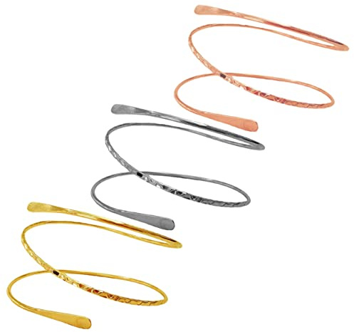 Ipetboom Bracciali Braccio Donna 3 Pezzi Braccialetti Metallo Leggeri Regolabili Design Semplice e Delicato per Ogni Occasione e Ragazze