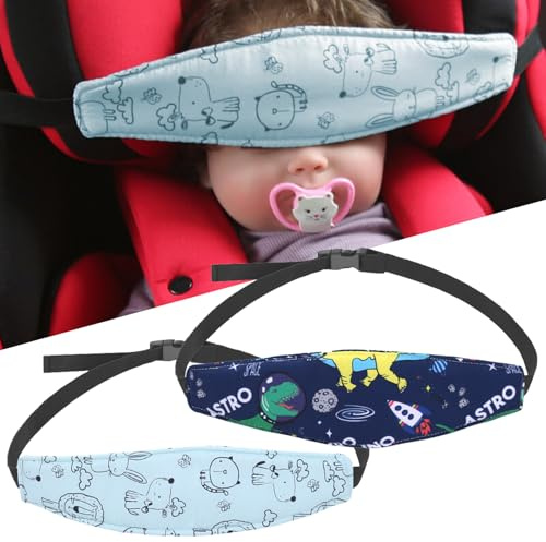 Norhogo 2 cintas de sujeción para la cabeza del asiento de coche, para niños y niñas, ajustable, cinturón de seguridad para dormir