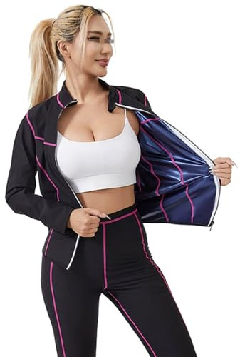 Weyot Tuta per Sudare Donna Dimagrire, Fitness Sudorazione Body Shaper, Tuta Effetto Sauna Donna Snellente Sudorazione Anticellulite Sportivi Tuta per Sudare Palestra Fitness Corsa Yoga