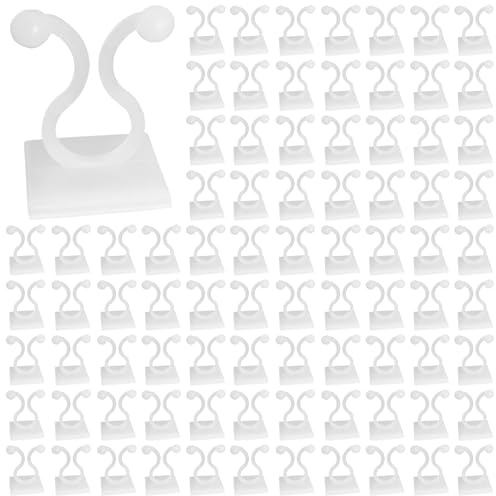 yakermur Lot de 100 fixations murales en forme de lierre pour plantes grimpantes Pothos, roses, sans perçage, adhésif puissant, clips réglables réutilisables pour décoration murale intérieure ou