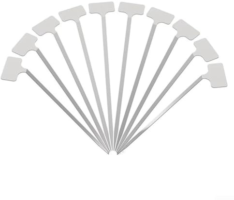 Eawfgtuw Lot de 10 outils d'organisation de jardin, étiquettes de plantes en acier inoxydable, imperméables et réutilisables, étiquettes d'identification des plantes avec marqueur