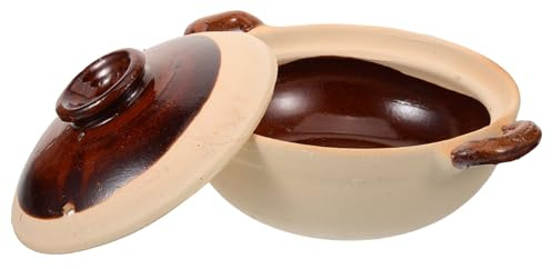 Cabilock Clay Cooking Pot Double Handle Kitchen Casserole Non Stick Stew Pot for Braising Soup Chicken Porridge Cooking Suitable for Family and Food Gatherings