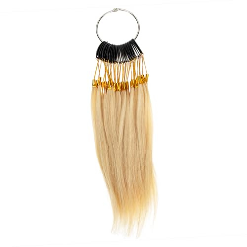 DECORNIJIA Nuancier de Cheveux Humains Raides 30 Mèches 9 Tons Kit Test de Coloration Capillaire Professionnel pour Salon de Coiffure Usage Réutilisable