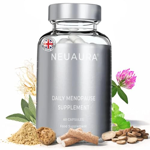 Neuaura Daily Menopause Supplement for Women (60 Capsules) — Hot Flush & Night Sweat Relief with Maca Root, Sage Leaf & Vitamin B Complex — Hormone Balance, Mood Support — Vegan, Made in UK