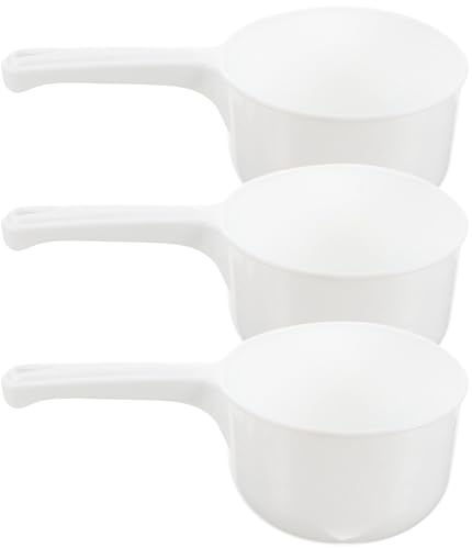 COLLBATH Lot de 3 Louches à Eau Épaisses 1,5 L en Plastique Robuste Fonction Multifunctionnelle Ménagère Cuisine, Salle de Bain et Jardin Usage Domestique