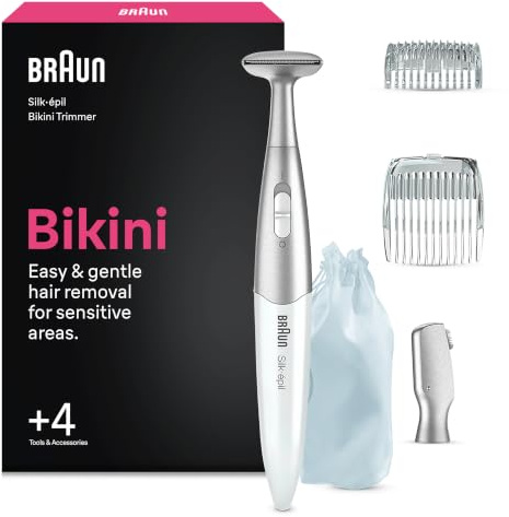 Braun Silk·épil FG1100 Tondeuse de bikini de précision pour une épilation facile et douce + 4 extras Blanc