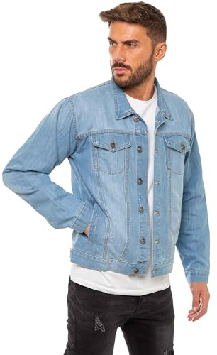989Zé ENZO Veste en Jean pour Hommes Jacket en Jean Vintage The Trucker Veste Denim Jacket Blouson