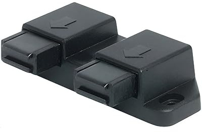 Gedotec Magnet-Druckverschluss für 2-flügelige Glastüren & Möbel | Doppel-Schnäpper Haftkraft 2,5 kg | Magnet-Schnäpper schwarz | Push-top Open Schnäpper zum Schrauben | 2 Stück - Druckschnäpper Glas