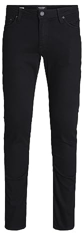 JACK & JONES Jjiglenn Jjfelix Am 046 50 SPS Noos, Jean Slim Homme, Noir (Black Denim), W36/L36 (Taille Fabricant: 36)