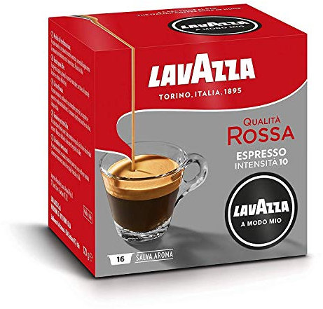 Lavazza A Modo Mio Qualita Rossa , 36 Coffee Capsules, with Chocolate and Dried Fruit Notes, Arabica and Robusta, Intensity 10/13, Medium Roasting, 1 Pack of 36 coffee pods