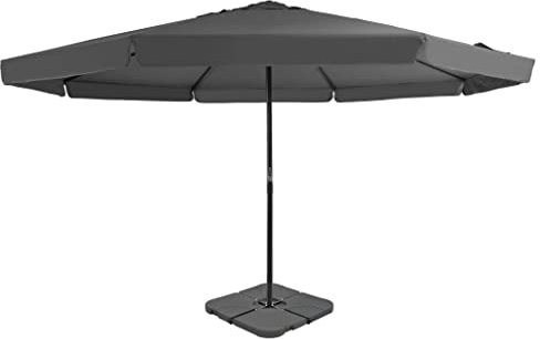 vidaXL Sonnenschirm mit Schirmständer UV-Schutz Gartenschirm Ampelschirm Terrassenschirm Marktschirm Strandschirm Schirm Alu 5x3,85m Anthrazit