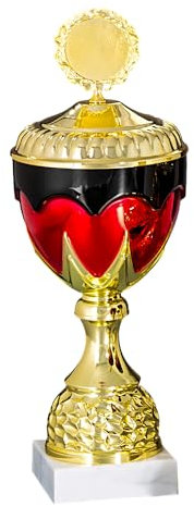 Henecka Pokal Serie Deutschland, schwarz-rot-Gold, mit Wunschgravur und auswählbarem Sport-Emblem, Größe 28 cm
