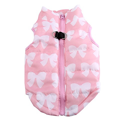 Tnfeeon Pet Dogs Jacket Pet Winterbekleidung Warme, weiche Hundeweste für kleine und mittlere Hunde Pet Winterjacken(M-Rosa)