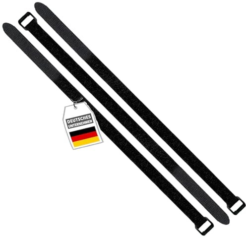 FrogJim 3 x kardborrband 120 cm – svart med spänne – återförslutningsbart kardborrband 120 cm med ögla – för diameter 19–30,5 cm | KSE12003