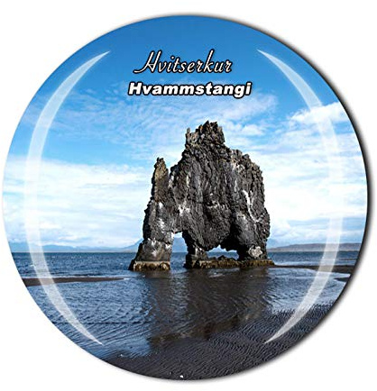 3D Kühlschrankmagnet Hvitserkur Hvammstangi Island Kühlschrankmagnet Kristallglas Magnet Reisen Souvenir Sammlung Geschenk Magnetaufkleber Heim Küche Dekoration