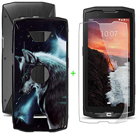 KJYF Coque pour Crosscall Core X4 (5.45) Silicone Case + Verre trempé, Film Protection pour Crosscall Core X4 + Etui Housse Souple Noir TPU Cover Bumper Case - WMA16