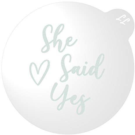 LissieLou She Said Yes Cookie Embosser Hen Bridal Bachelorette Party Theme Icing Fondant Stamp - Clear