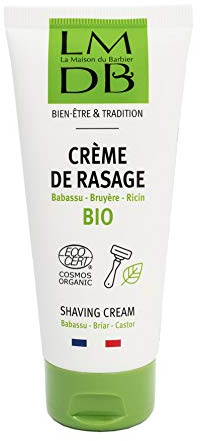 La Maison du Barbier - Rasiercreme mit Bio-Rizinusöl - Ecocert Cosmos Organic, 98,5% Inhaltsstoffe Natürlichen Ursprungs, 30% Aus Biologischer Landwirtschaft - Französische Herstellung - 100 ml