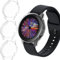 ivoler 3 Stücke Klar Silikon Hülle für Samsung Galaxy Watch Active 2 40mm Schutzhülle, Vollständige Abdeckung Schutzfolie Weiche TPU Cover Case Schutz Displayschutz Folie
