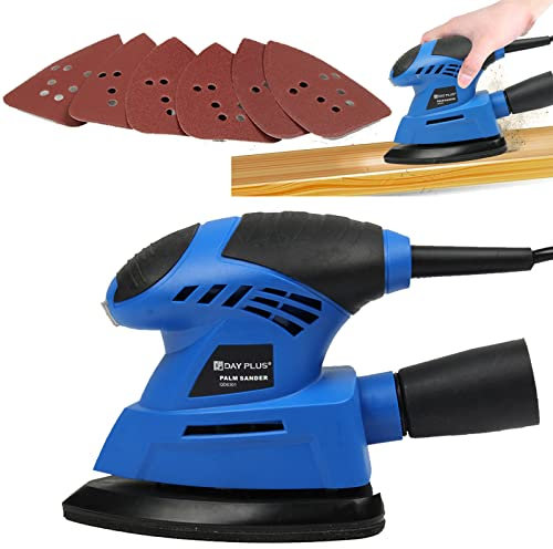 130W Detail Mouse Electric Sander with 6 Sanding Sheets, Hand Held Mouse Sanding Machine Small Electric Tight Corners Sander Angle Base, 12000 RPM Sheet Sander for Wood, DIY Project, Home Decoration