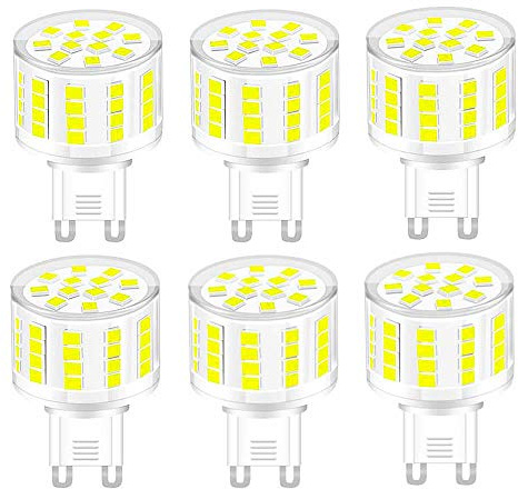 Jiotouhu G9 LED-Glühbirne, nicht dimmbar, G9, 5 W, entspricht 50 W, Halogenlicht, 500 lm, flimmerfreie LED-Lampe, 360-Grad-Winkel, Wechselstrom, 220–240 V, 6 Stück (Kaltweiß)