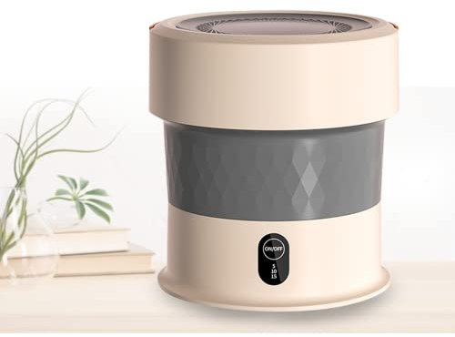 PanHuiWen Pliable Mini Lave Linge Studio Ultrasons Petite Machine à Laver Portable 13L pour Vêtements De Bébé, sous-Vêtements, Chaussette dans,Gold-Ozone