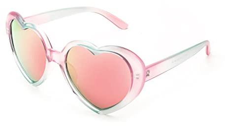 FEISEDY Rretro Herz Sonnenbrille Polarisiert Damen B2337 | Herzchen Brille, für Bachelorette Party Valentinstag, UV400 Schutz