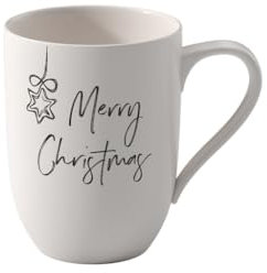 Villeroy & Boch - Statement, bicchiere con manico, Merry Christmas, 11,5x8x10,5cm, porcellana Premium, bianco