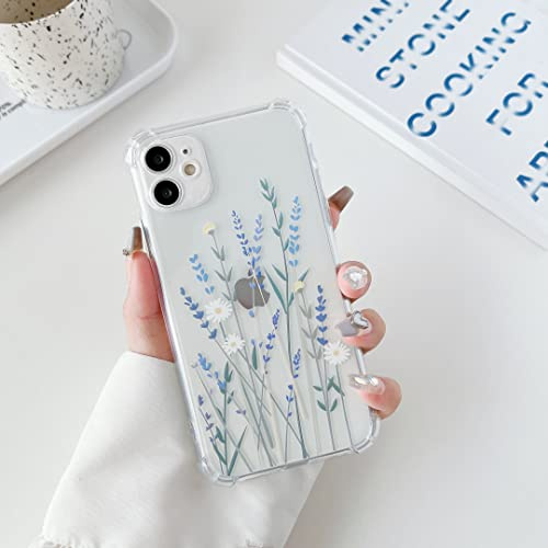 ZTOFERA für iPhone 11 Hülle mit Blumen,Weiches TPU,Lavendel