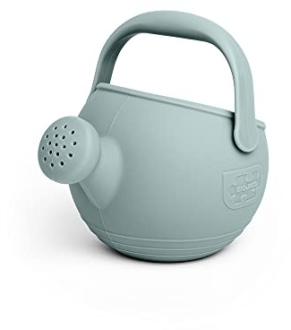 Bigjigs Toys Annaffiatoio per bambini in silicone grigio freddo, resistente alle macchie e alle temperature, impugnatura facile, giocattoli in silicone sostenibile, giocattoli ideali per esterni e