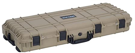 MEIJIA Portable Rolling Waterproof All Weather Hard Rifle Case with Wheels,Customizable Fit Foam Included