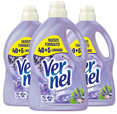 Vernel Lavanda Ammorbidente Diluito per Lavaggi in Lavatrice Bucato Profumato Fresca Fragranza Capi Morbidi e Soffici - 3 Flaconi da 2,97 Litri
