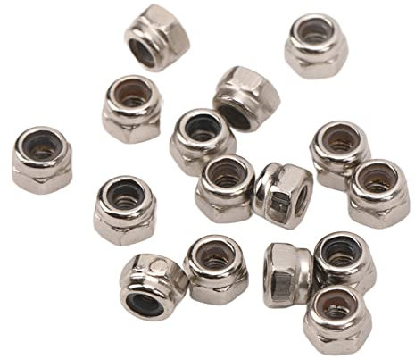 Tuercas de Rueda RC, Ajuste, 40 Piezas de Tuercas de Seguridad de Rueda de Hierro Duraderas para Coche de Escalada 1/18 (Silver)