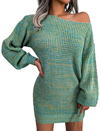 Strickkleid Damen Lang Baumwolle Casual Herbst Midi Wollkleid Herbstkleid Elegant Winter Knielang Tailliert Strickkleid Pulloverkleid Sexy Langarm Winterkleid Kleid
