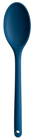 MASTRAD - Cuillère Creuse De Cuisine - Préparation, Cuisson, Mélanger - Unibloc - Silicone - Ne Raye Pas Les Casseroles - Bleu