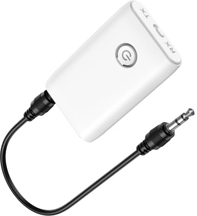 Brifit Bluetooth 5.3 Adapter 2 in 1 Bluetooth Transmitter Empfänger, BT Audio Sender Klinke 3.5mm, 【Plug & Play】 Low Latency BT Aux Adapter für Auto, TV, PC, Lautsprecher, Kopfhörer, USB Aufladung