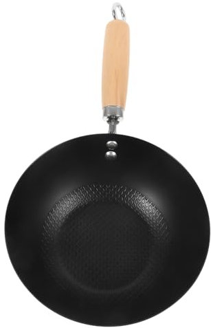 Cabilock Wok in Ferro Padella Antiaderente Da 20 Cm Mini Wok Leggero E Robusto Per Una Sola