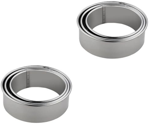 TOPBATHY 2sets Stainless Steel Dumpling Wrapper Mold Set Round Press for Home Kitchen and Restaurant Use for Making Dumpling Wrappers Smooth and Rolled Design