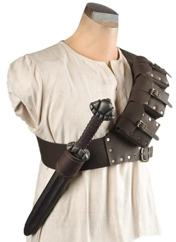 Cachorro Mittelalterlicher Vintage Schwert Frosch mit Aufbewahrungstasche, Outdoor Schutztasche Sling Pouch, Halloween Renaissance Wikinger Ritter Dolch Frosch Holster, Rollenspiel Kostüme,Braun