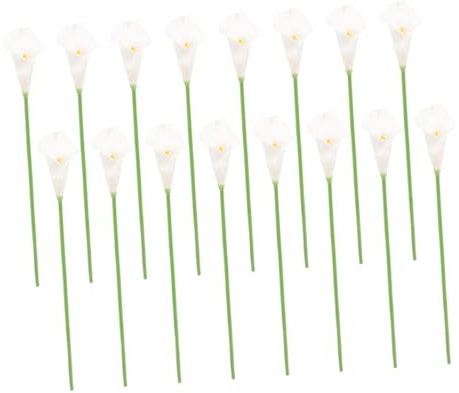 Cabilock Handwerkskunst Gefälschte Blumen 12 Stücke Weiß Künstliche Stiele für Hochzeit