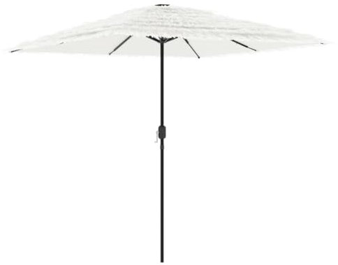 vidaXL Sonnenschirm, Gartenschirm mit Stahlmast, Marktschirm Strandschirm Kurbelmechanismus, Schirm für Garten Balkon Terrasse, Weiß