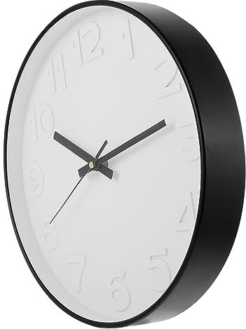 Zerodeko Große Wandhängende Wanduhr Leise Kunststoff Glas Modernes Design Für Wohnzimmer Schlafzimmer Dekor Einfach Zu Montieren Rahmen Schwarz Weiß
