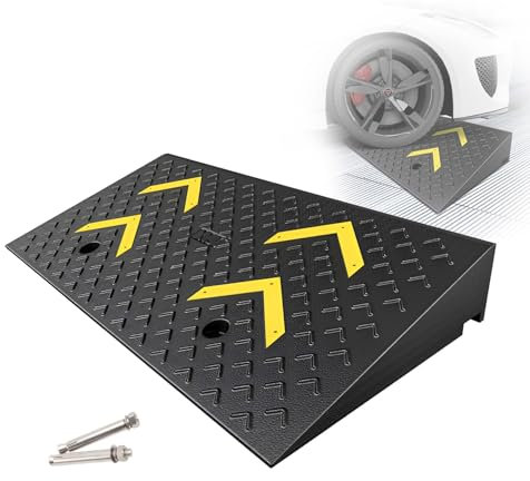 Bordsteinrampe aus Gummi, 11 cm Hohe Schwellenrampe, Stufenrampen, Auffahrrampe. Geeignet zum Be- und Entladen von Docks, Garagen, Lagerhallen, Auffahrt, Autos, Motorrädern