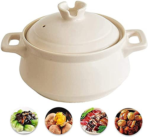 YBVBCXCB Universal ceramic casserole casserole dish with lid ceramic round casserole resistant to high temperature 680℃, suitable for electric ceramic heaters, electric and gas stoves, ovens, M