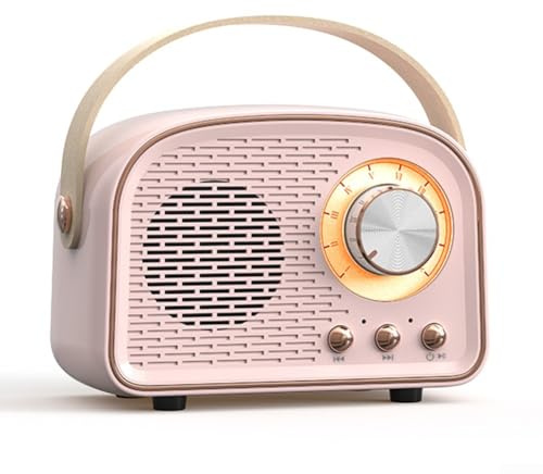 Haut-parleur rétro sans fil avec radio FM, design compact pour la portabilité, profitez de longues heures de lecture avec batterie 500 mAh (vert foncé)