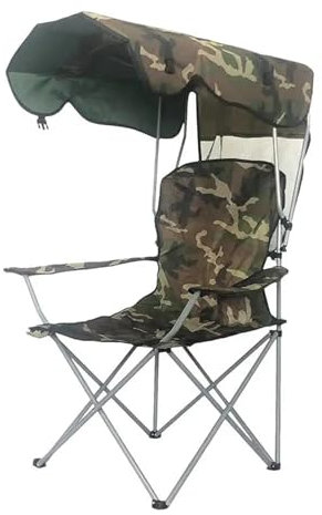 Angelstuhl Klappbarer Baldachinstuhl, tragbarer Angelhocker, faltbarer Sitz-Loungesessel for den Innen- und Außenbereich, tragbar, Sonnenschutz, robust Portabilität Angelstuhl für Camping, Garten, Pic