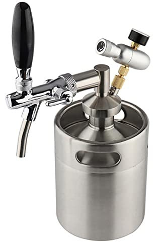 VNSMM Heimbrau-Sets Heimbrausystem 5L Mini-Fass Druckbierfass-System Edelstahl-Mini-Fass Growler CO2-Ladegerät-Kit