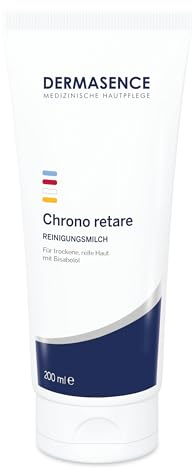 DERMASENCE Chrono retare Reinigungsmilch, 200 ml | Sanfte Reinigungsmilch für trockene, reife Haut, entfernt Make-up, mit Bisabolol und Vitamin E, rückfettend, vegan